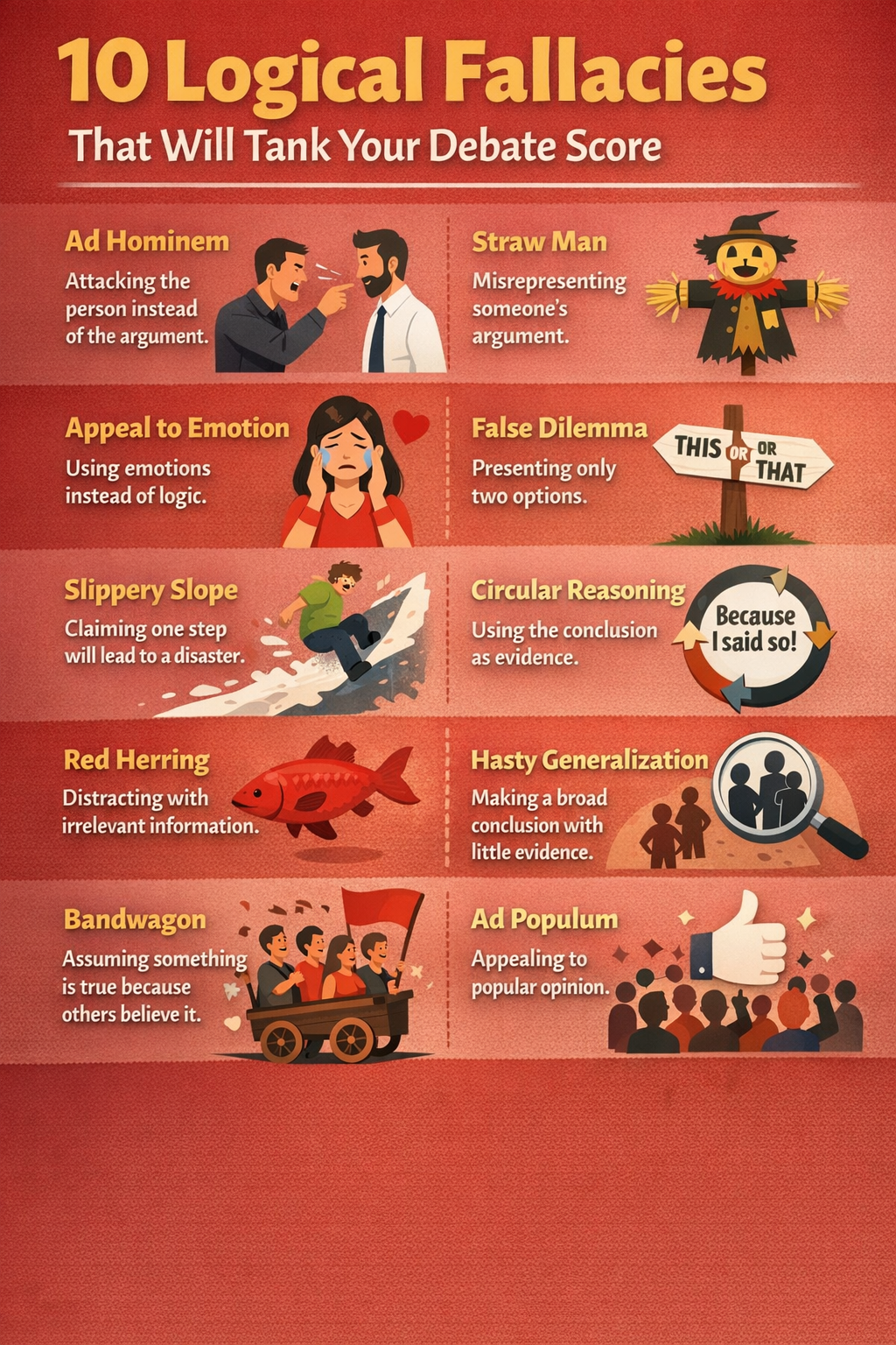 10 Logical Fallacies That Will Tank Your Debate Score