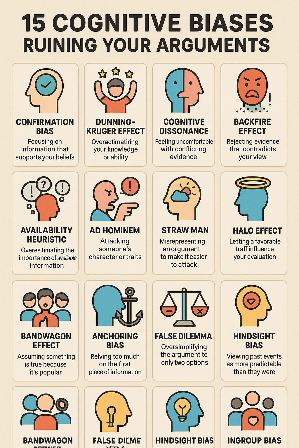 15 Cognitive Biases Ruining Your Arguments